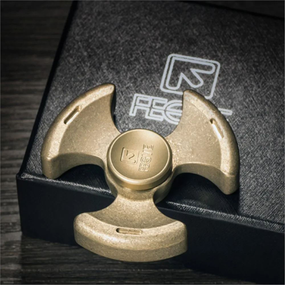 Fegve edc fidget spinner latão três folhas spinner brinquedos para adultos design original gadgets de alívio de ansiedade
