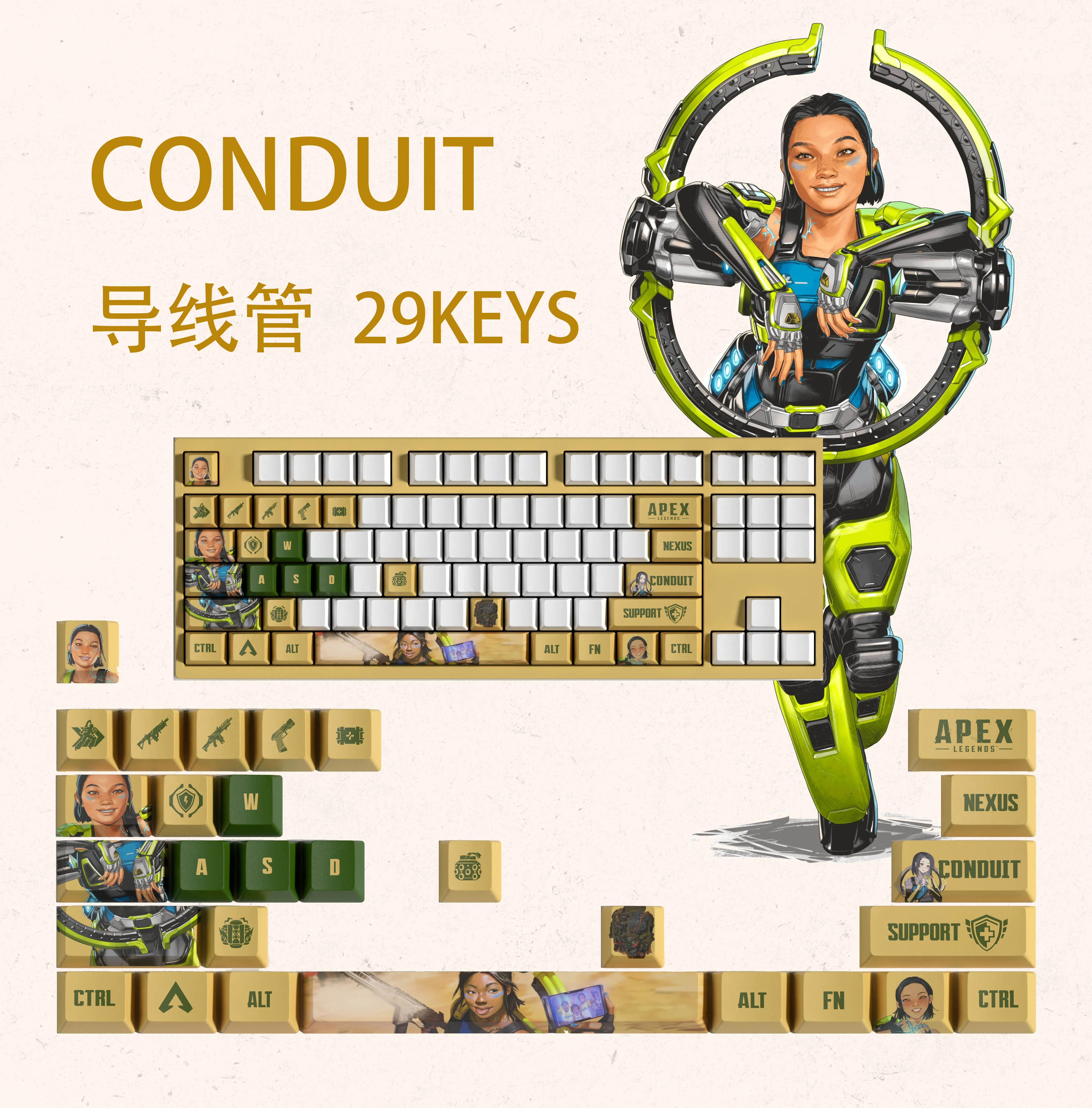 CONDUIT KEYCAPS APEX keycaps 29KEYCAPS  OEM Profile Apex Legends Keycaps for mechanical keyboard