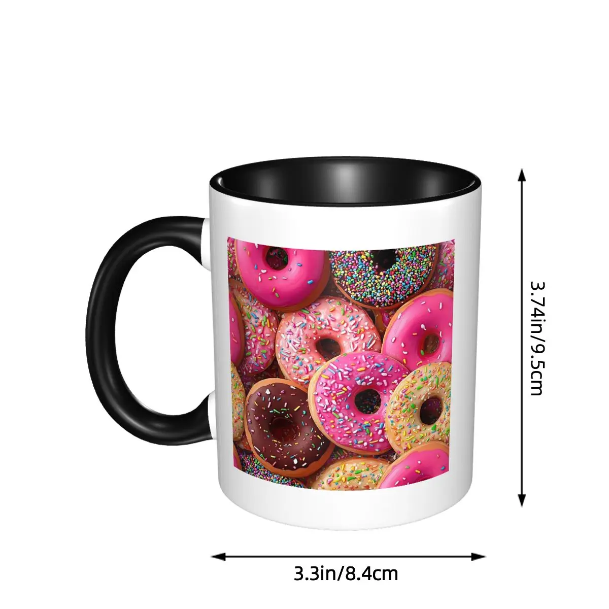 Delicious Doughnut Dessert Mug Funny Ceramic Coffee Cups Tea Mugs Milk Cup Drinkware Gift for Friends