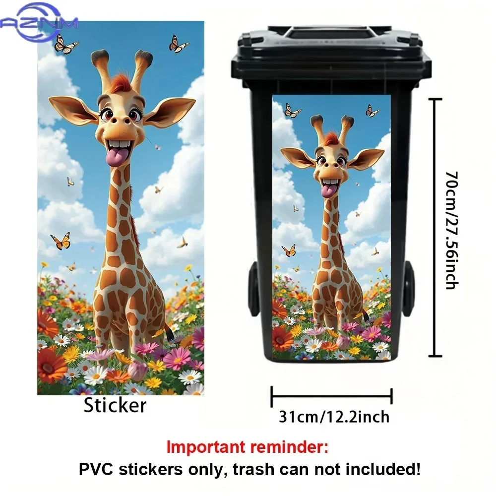 2D Print Removable Bin Sticker Waterproof Self-Adhesive Trash Can Decal Home Interior Decor