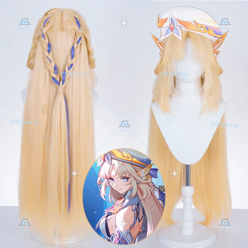 Game Genshin Impact Nicole Reeyn Cosplay Wig Witch Codename N Golden Long Hair Wig  For Hallowmas Party Adult Women Men