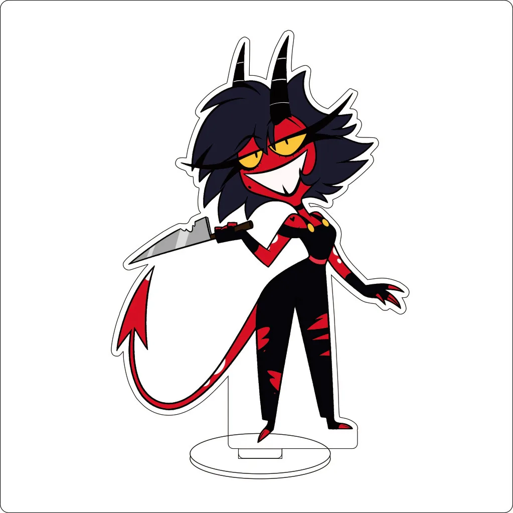 16CM Anime Cosplay Acrylic Stand Ornaments Lucifer Morningstar 3 Vees Vaggie Figure Stand Halloween Gifts