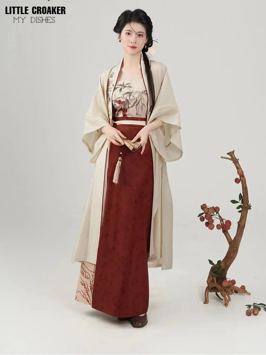 Summer  Improved Traditional Ancient Hanfu Daily Chiffon Dress 3 Piece Set Outfits Chinese Style Women Clothing