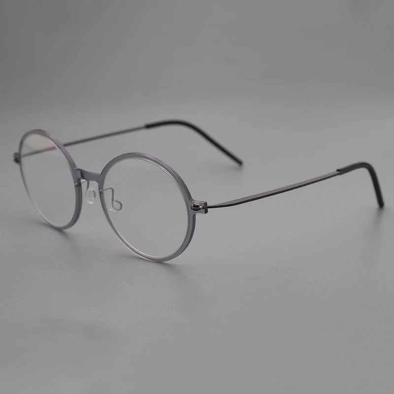 

Screwl Ultra-light Pure Titanium Nylon round Eyeglass Frame 7g Lightweight Optical Glasses Full Frame Classic Sle