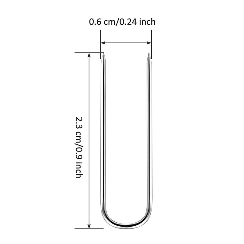 50 قطعة معدنية اللحف U دبابيس شوكة دبابيس الحرفية مستقيم اللحف إبرة للخياطة النسيج الحرفية صنع المجوهرات دبابيس الخياطة