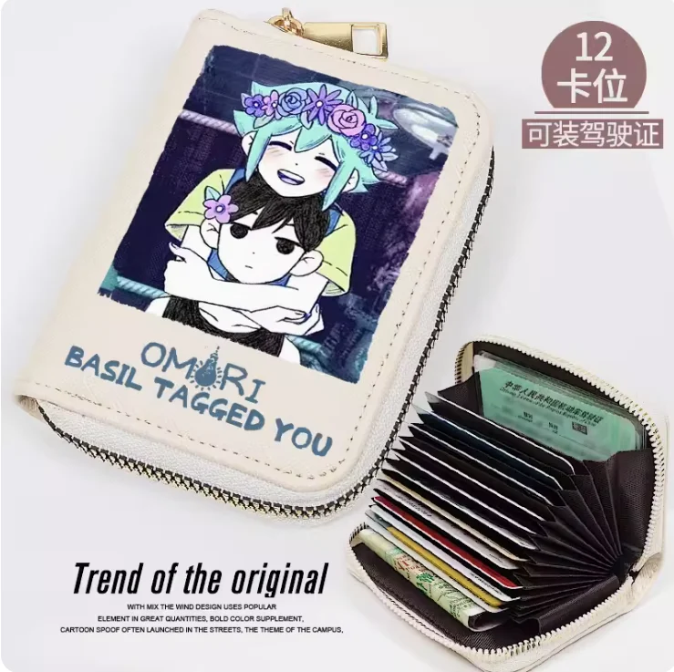 Portefeuille en PU Anime Omori, porte-monnaie à fermeture éclair, porte-monnaie, sac, carte, cadeau cosplay, mode, B242