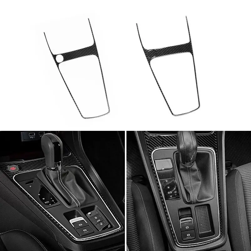 

For Seat Leon 2017 2018 2019 Car Soft Carbon Fiber Interior Accessories Center Gear Shift Panel Outer Frame Cover Trim