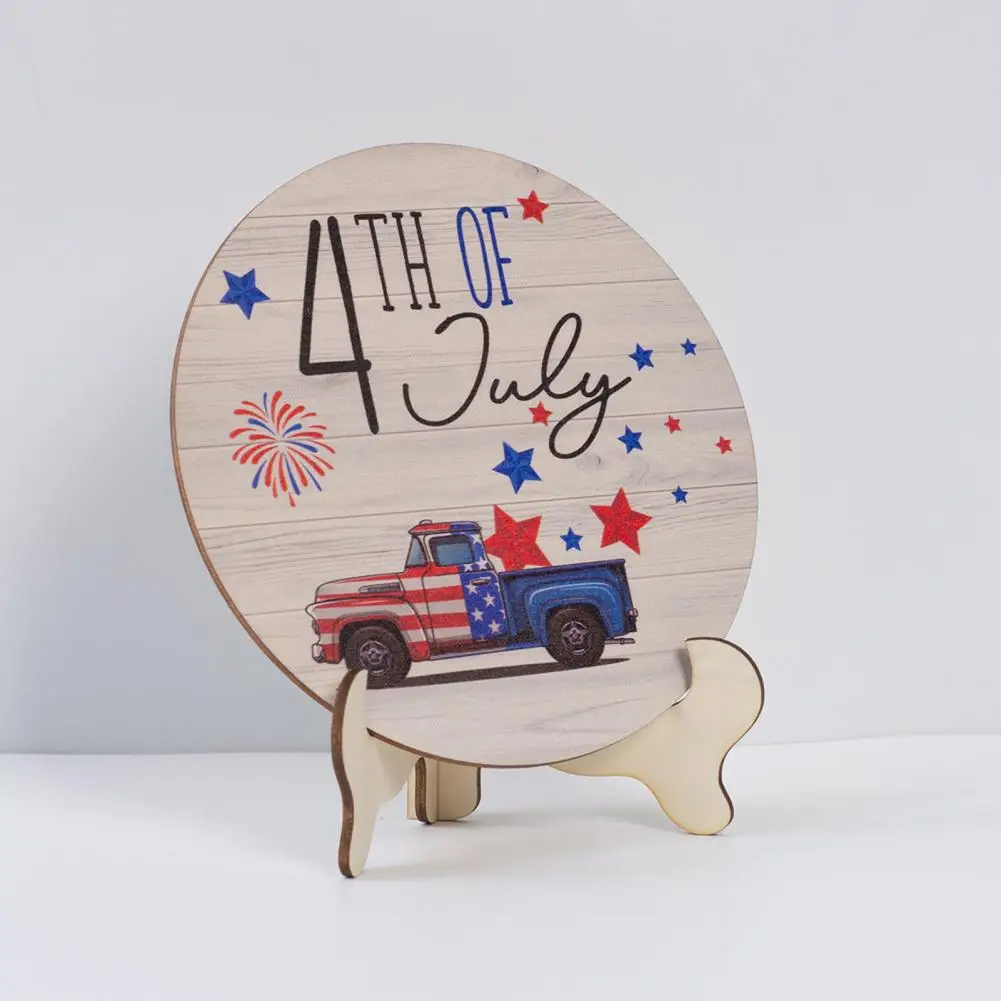 Independence Day Star Decoration Rustic Patriotic Wooden Star Blocks for 4th of July Table Decor American for Celebration