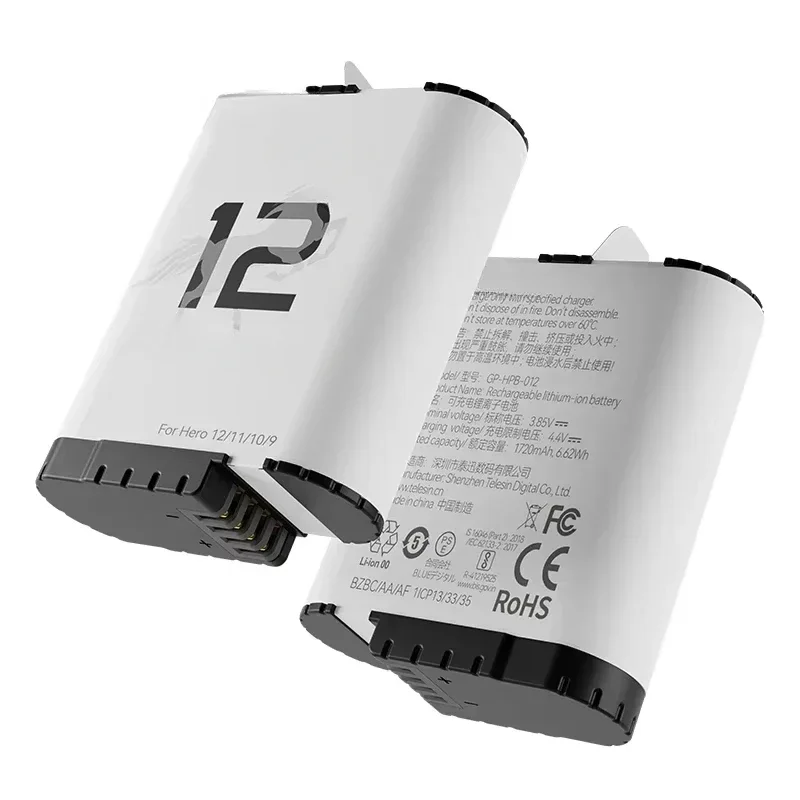 1720mAh For GoPro Camera Endurence For GoPro Hero 12 11 10 9 Battery 3 Gopro Accessories Battery