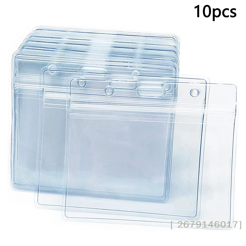【YY26】10PCs Transparent ID Card Holder Waterproof ID Card Holder Badge Sealed Document Protection School Supplies