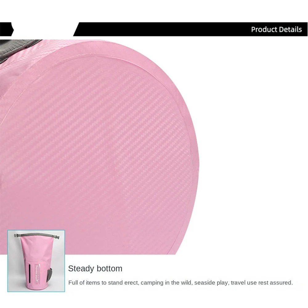 20L Waterproof Dry Bag with Shoulder Straps Lightweight Swimming Bucket Bag Foldable Large-Capacity Beach Backpack