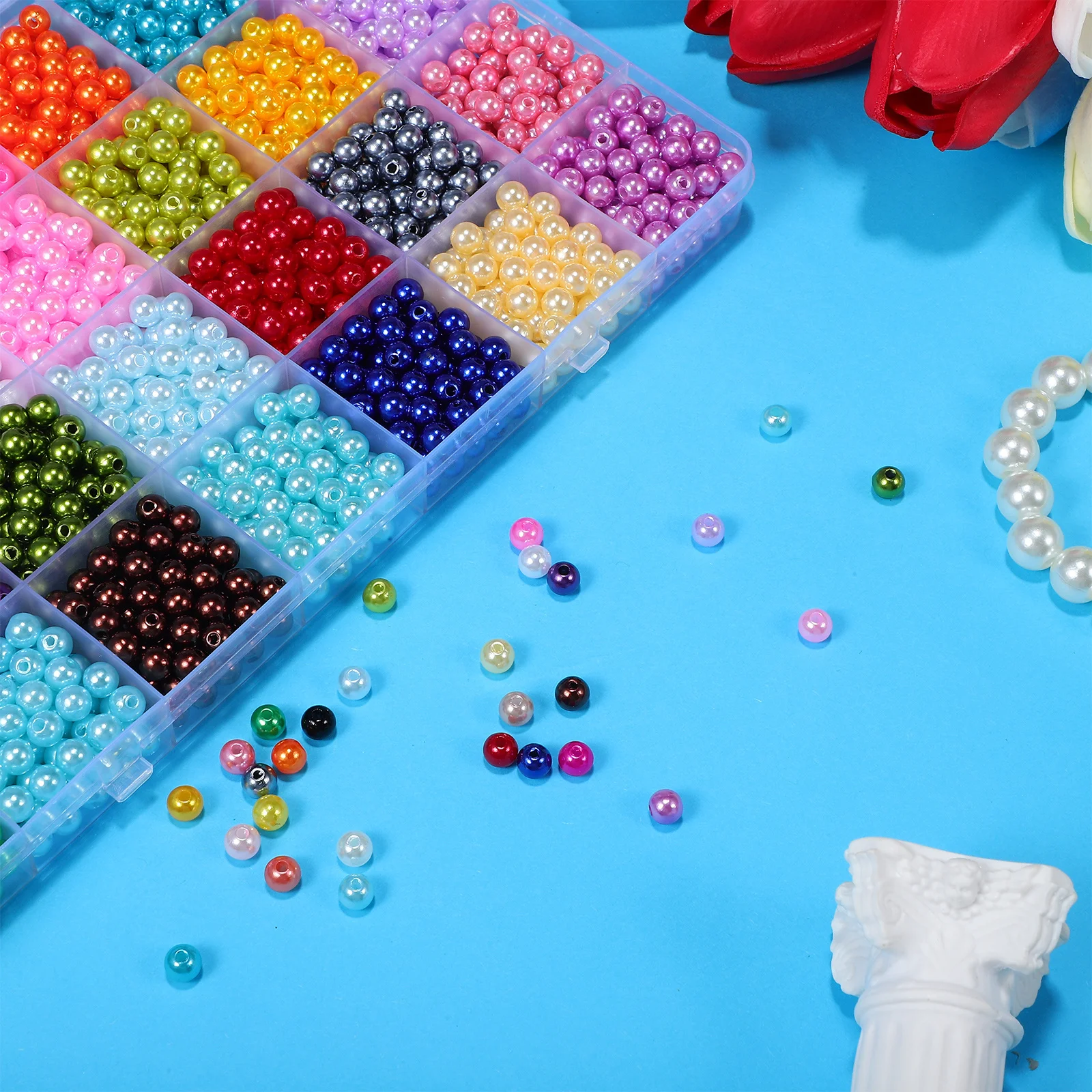 

1960 шт. свободные бусины 6 мм круглые ремесленные бусины красочные искусственный жемчуг для изготовления ювелирных изделий Diy браслет ожерелье набор бусин