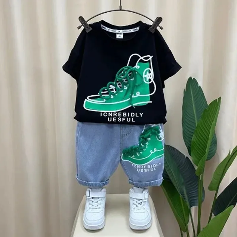 

Summer Boys Clothes Set New Korean Version Children's Baby Short-sleeved T-shirt Shorts 2-piece Set Kids Boy Clothing Suit