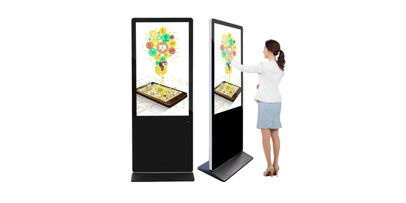 Pantalla Interactiva Táctil 4K de 55 Pulgadas, Kiosco Independiente, Máquina de Publicidad Digital, Pantalla LCD de Pie para Publicidad en Interiores