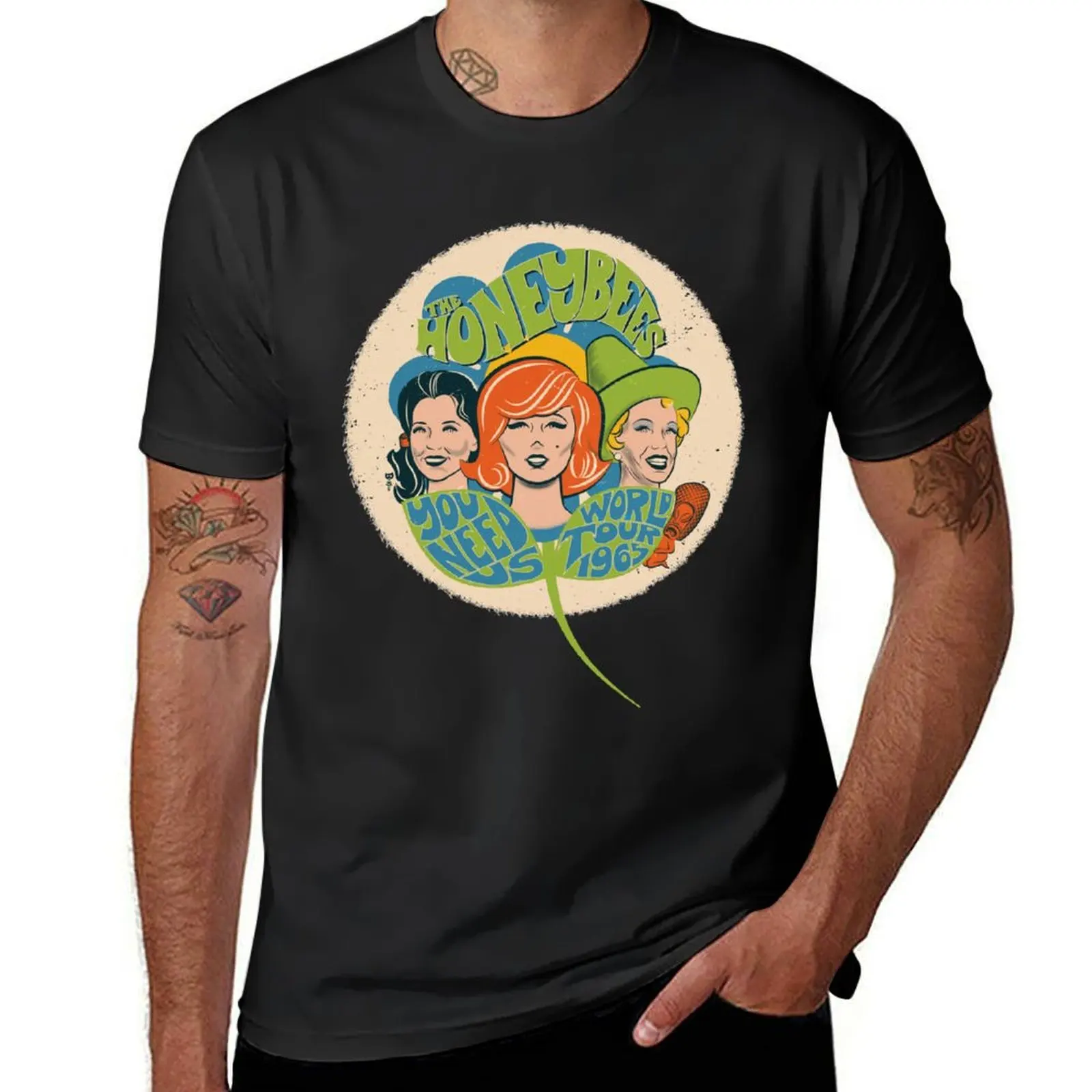 

The Honeybees World Tour 1965 - faded version T-Shirt blacks graphic shirts tshirts personalised men t shirts