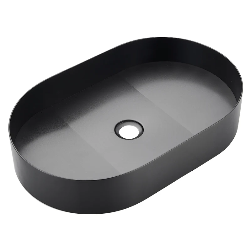 Black countertop basin 304 stainless steel rectangular wash basin Hotel homestay