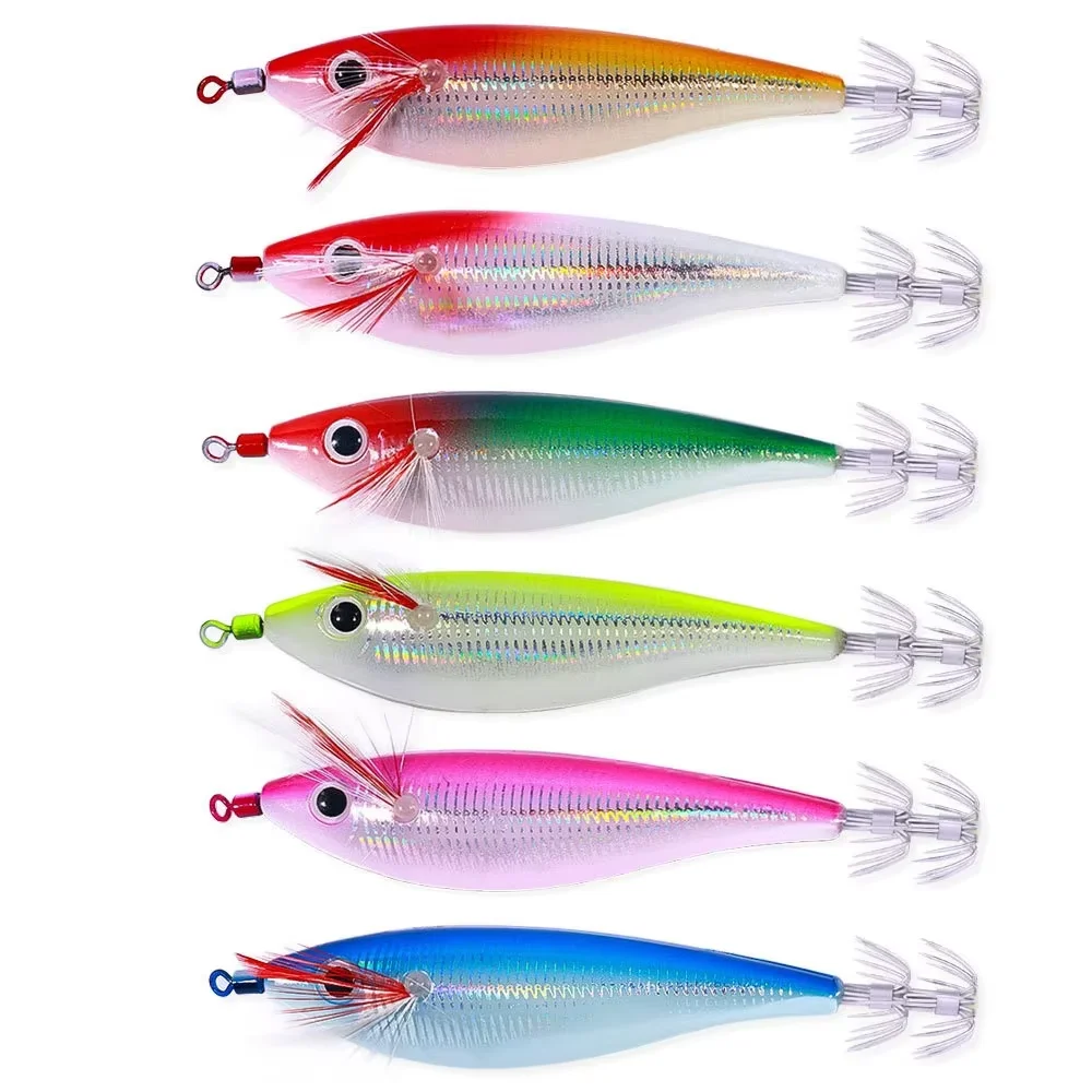 30Pcs Shrimp Fishing Lure Squid Jig Artificial Wobblers Cuttlefish Squid Hook