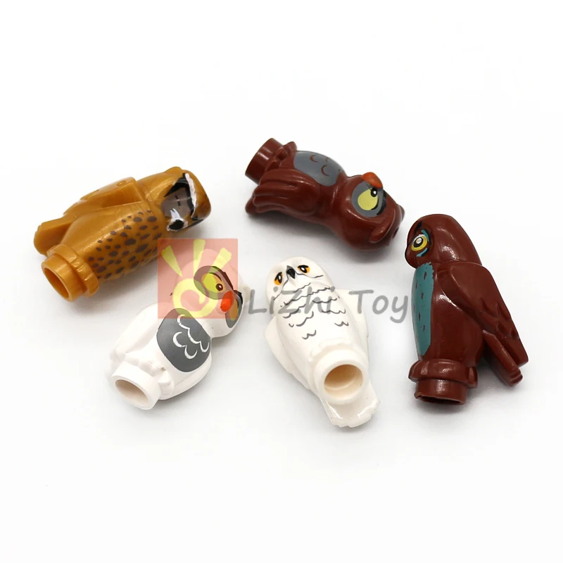 5 Stück MOC Eule mit Ausgebreiteten Flügeln Tier Wilde Vogel Bausteine 92084 21333 67632 DIY Dekorative Geburtstagsgeschenke Zusammenbaubares Spielzeug