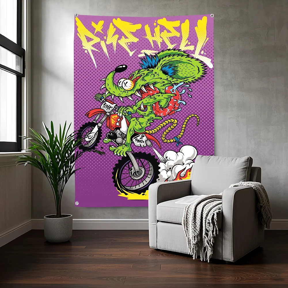 R-Rat FinkS C-choppers Flag Bedroom Living Bar Garden Outdoor  Festival Decoration Background Art Banner