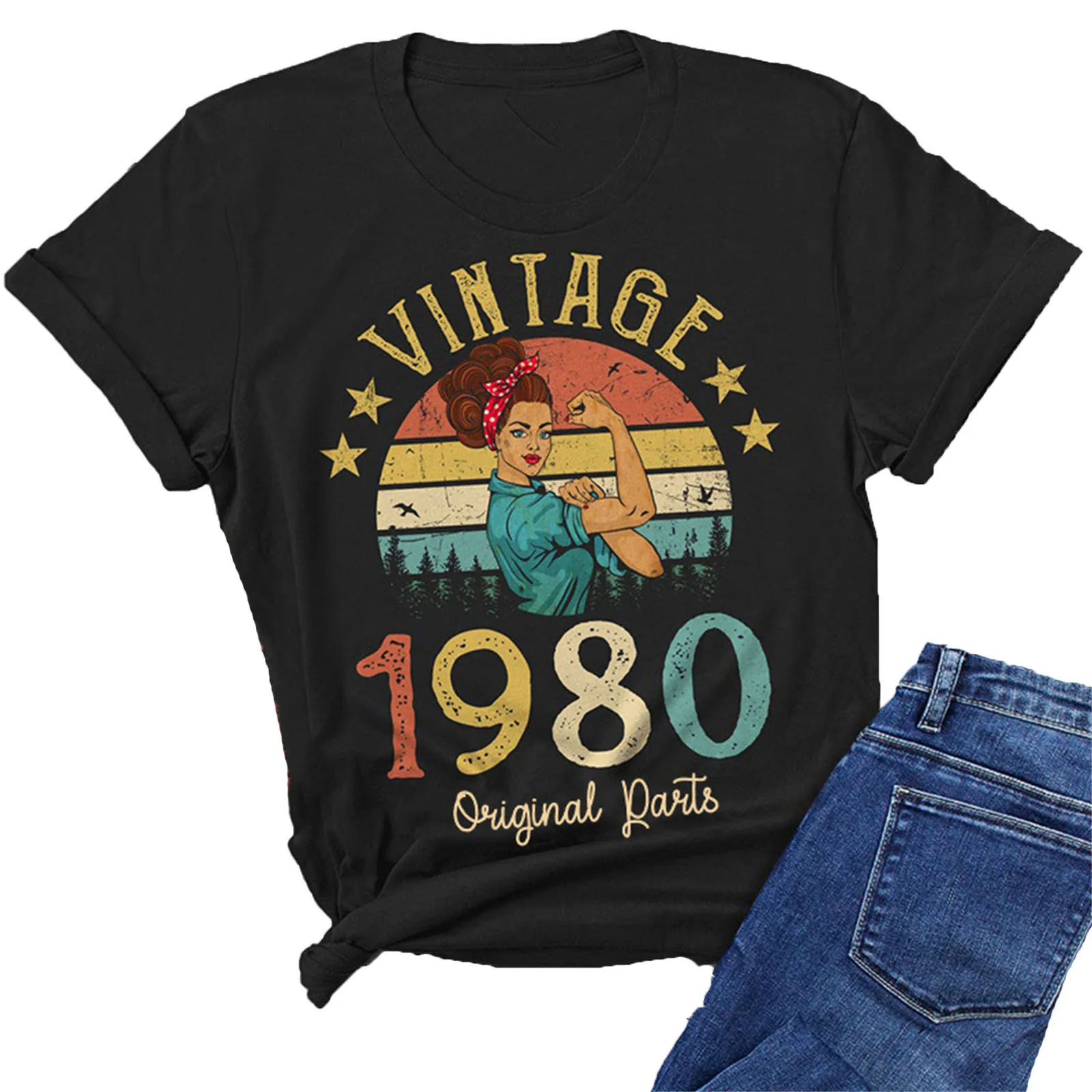 Vintage Legends Born in 1980 44 Years Old T Shirt Men Cotton T-shirt Birthday Retro Anniversary Tees Top Streetwear Tshirts