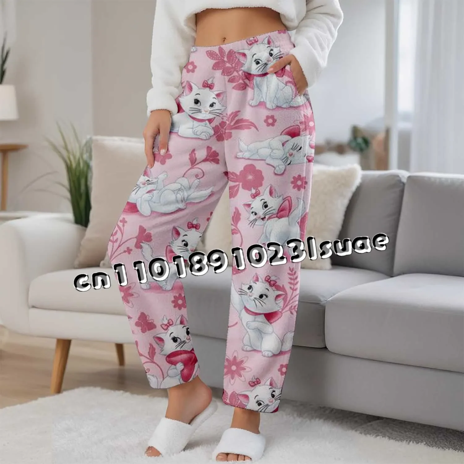 

Cute Animals Flannel Sleepwear Pants Anime Cartoon Sanrio Home Pants Couple Sleepwear Parent-child Cute AndCasual Warm Sleepwear