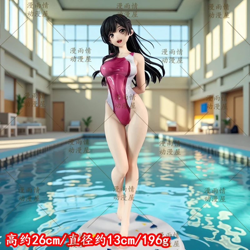 

26cm Rented girlfriend Shuiyuan Qianhe Action Figure beautiful girl competitive swimsuit House handmade figurine anime gift