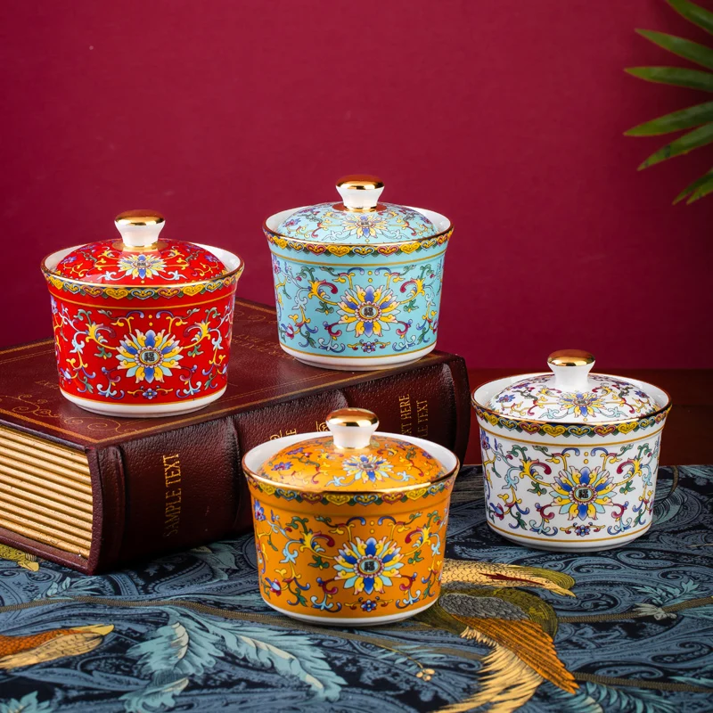 

Чаша для супа из костяного фарфора Jingdezhen с крышкой, фарфоровая чаша для супа с крышкой, посуда для отелей, кантонский фарфор, кухонная утварь