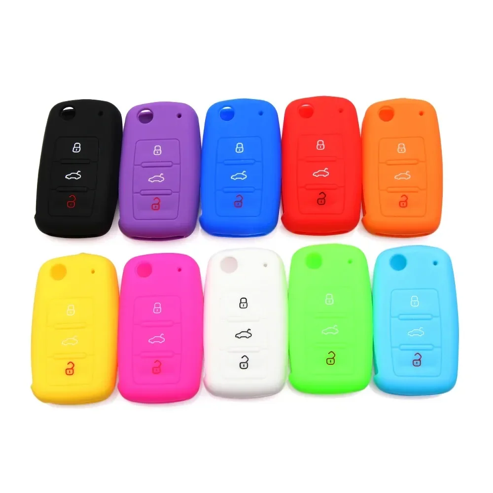 Silicone Car Key Cover Case for Volkswagen VW Polo Passat B5 Golf4 5 6 Jetta Tiguan Golf CrossFox Plus Eos Scirocco Beetle