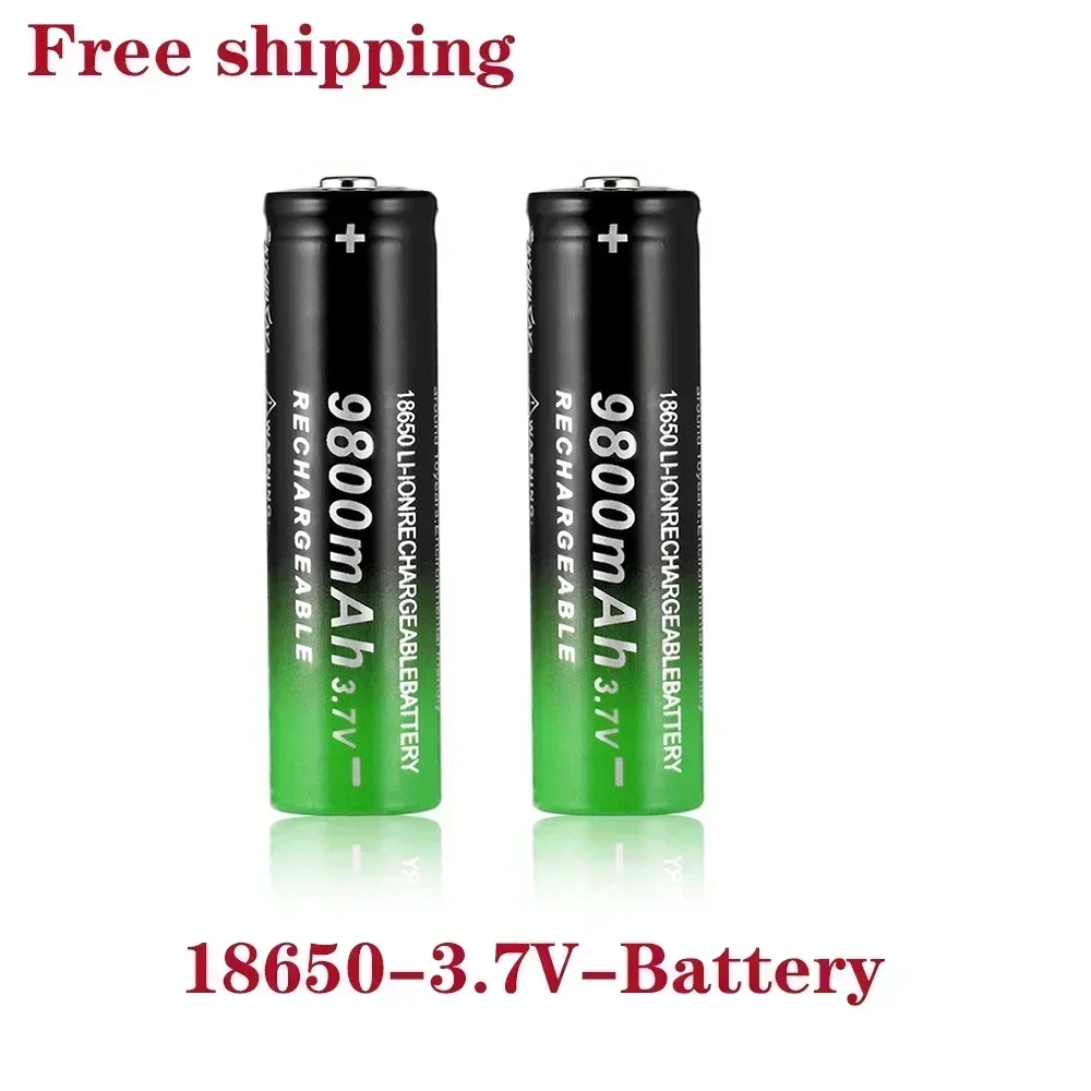 懐中電灯用充電式リチウムイオン電池,18650, 3.7v,9800mah,新品,100%