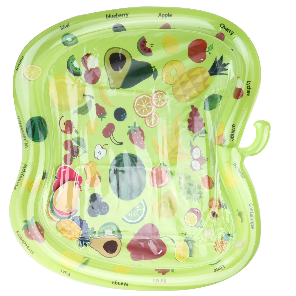 Nadmuchiwana mata wodna w kształcie jabłka, zielona, wytrzymała, dla niemowląt, wzmacniająca mięśnie ramion, nóg, szyi, rąk i koordynację wzrokowo-ruchowa.