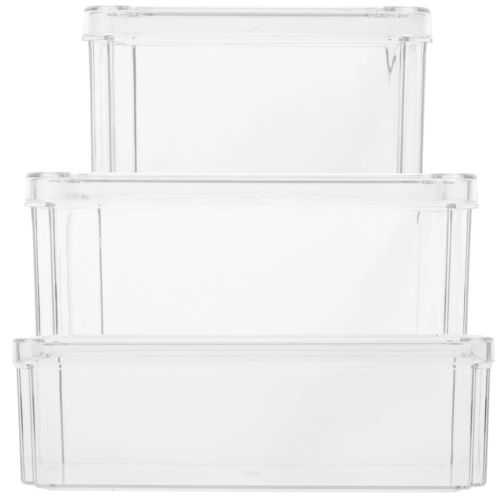 

3Pcs Clear Refrigerator Bins Storage Boxes Transparent Fridge Containers Large Capacity Easy Clean Odor Free ganizers