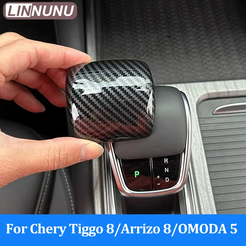 LINNUNU ABS Car Gear Head Shift Knob Decorative Cover for Chery Tiggo 8 Pro Max Arrizo 8 OMODA C5 2024 2026 2025 Accessories