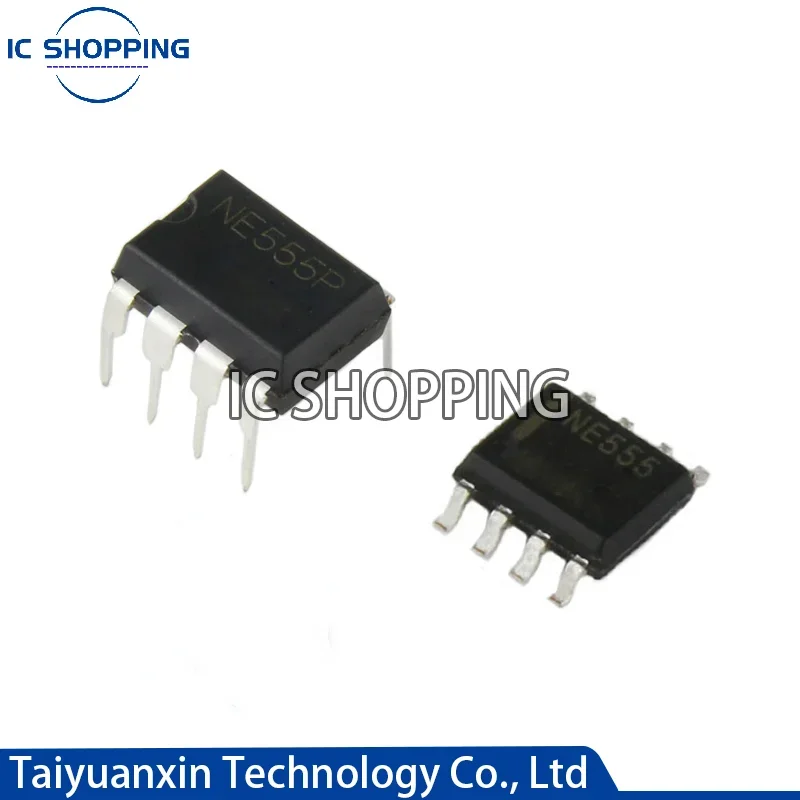 50PCS NE555P DIP8 NE555N NE555DR SOP8 Single High-precision 555 Timer Chip