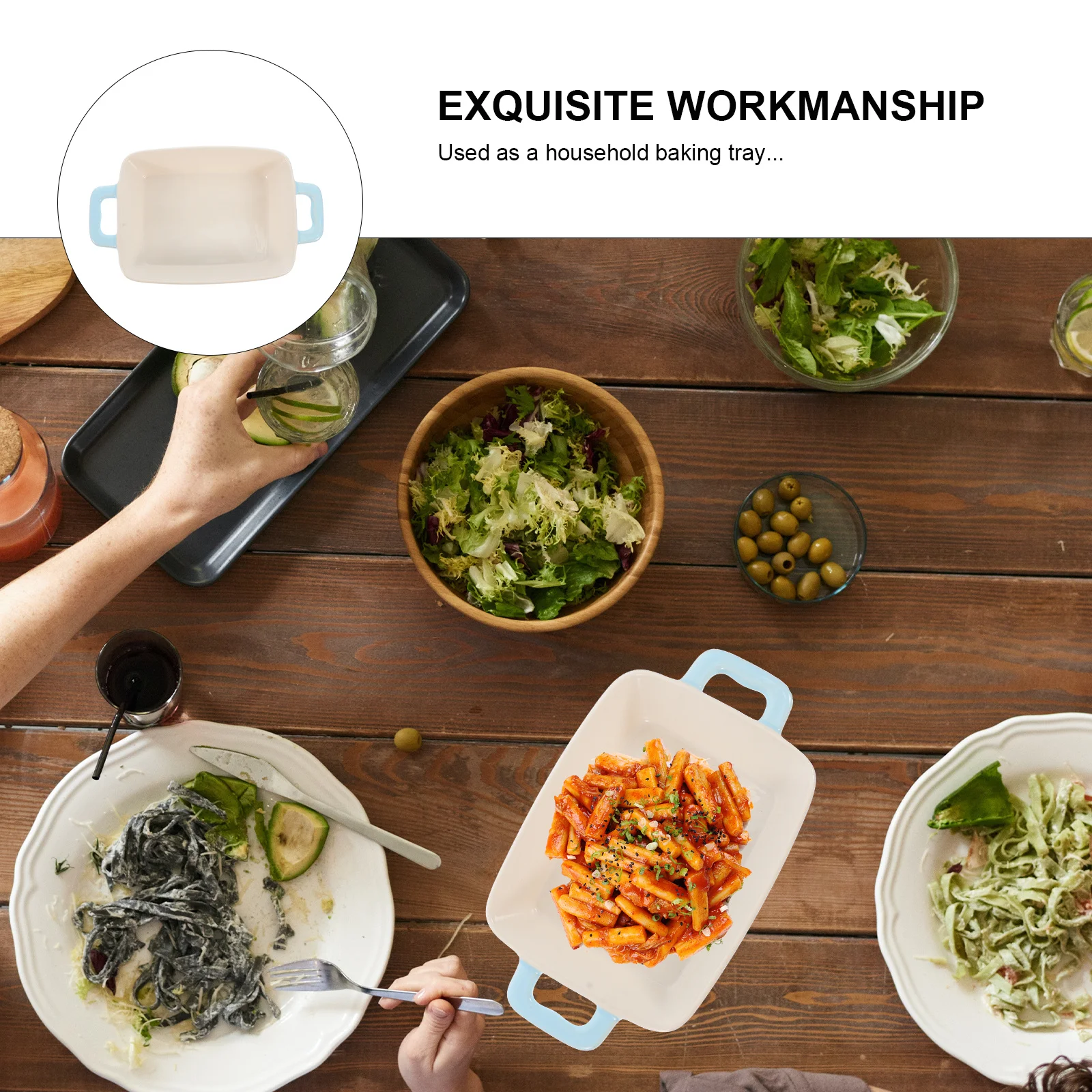 

Ceramic Baking Tray Premium Ceramic Food Plate for Oven Cheese Baked Rice Home Restaurant Cheese Baked Rice Tray