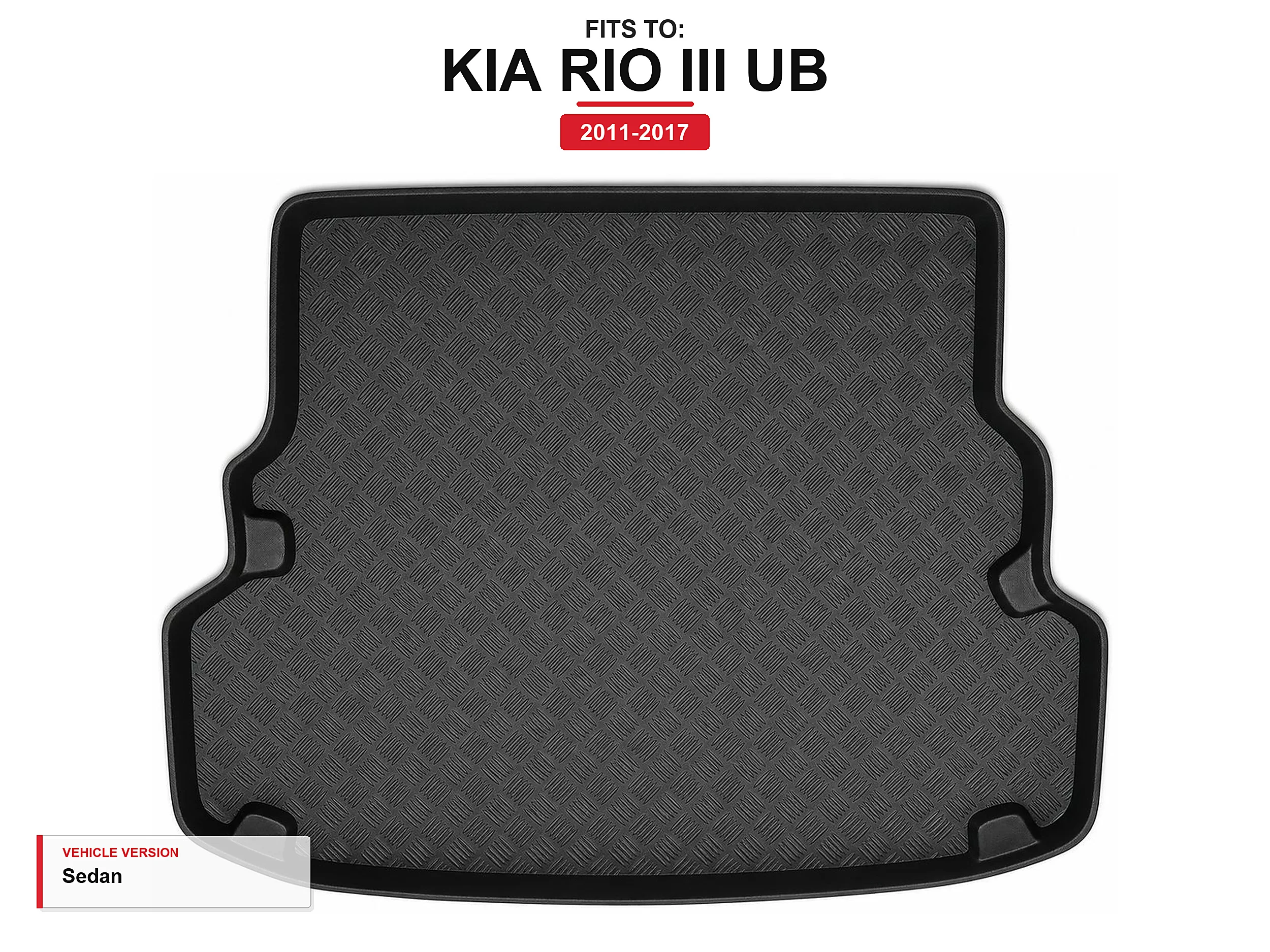 Kofferbakmat met rand voor: Kia Rio Iii Ub 2011-2017 Sedan