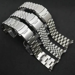 세이코 솔리드 20mm 22mm 남성용 5링크 3링크 스트랩 Srpd Skx007/Skx009 SRPD63K1 Jubilee 곡선 엔드 팔찌용 스테인레스 스틸 밴드