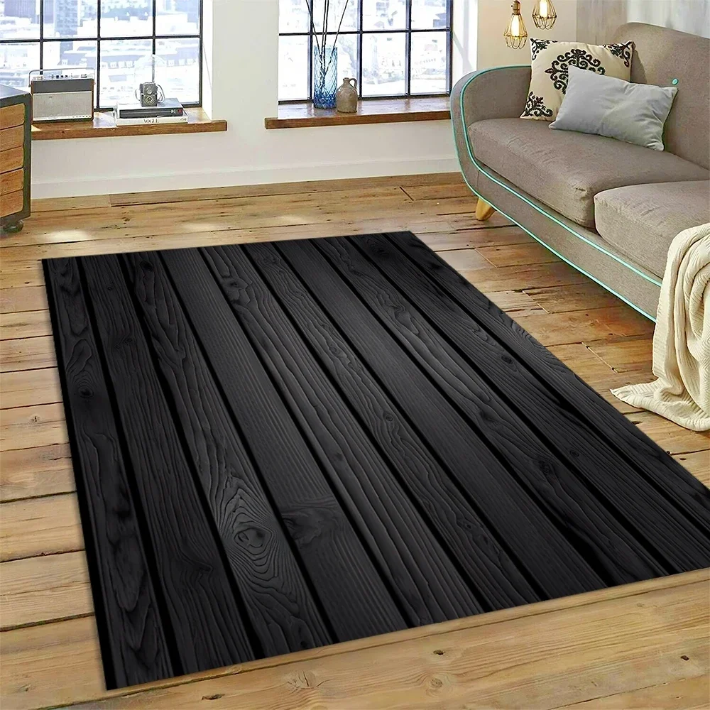 Color 3D Wood Grain Lines Rug Carpet for Living Room Bedroom Home Decor,Floor Mat Non-slip Decoration for Sofa Doormat Kid Gift