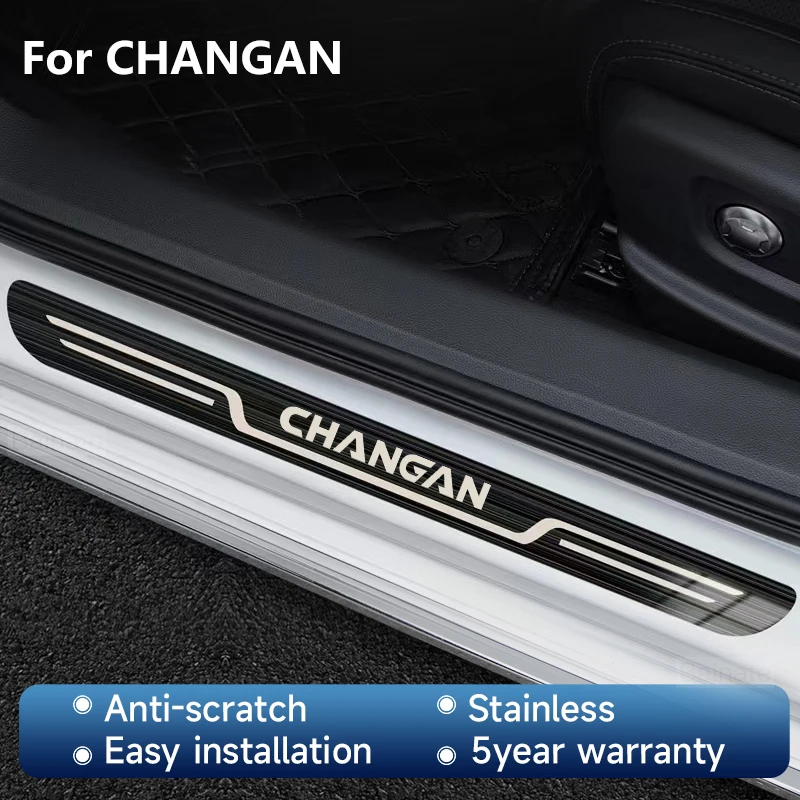 Car Stainless Steel Door Sill Scuff Plate For Changan CS35 PLUS CS55 PLUS CS75 PLUS Eado UNI-T UNI K 2023 2024 Car Accessories