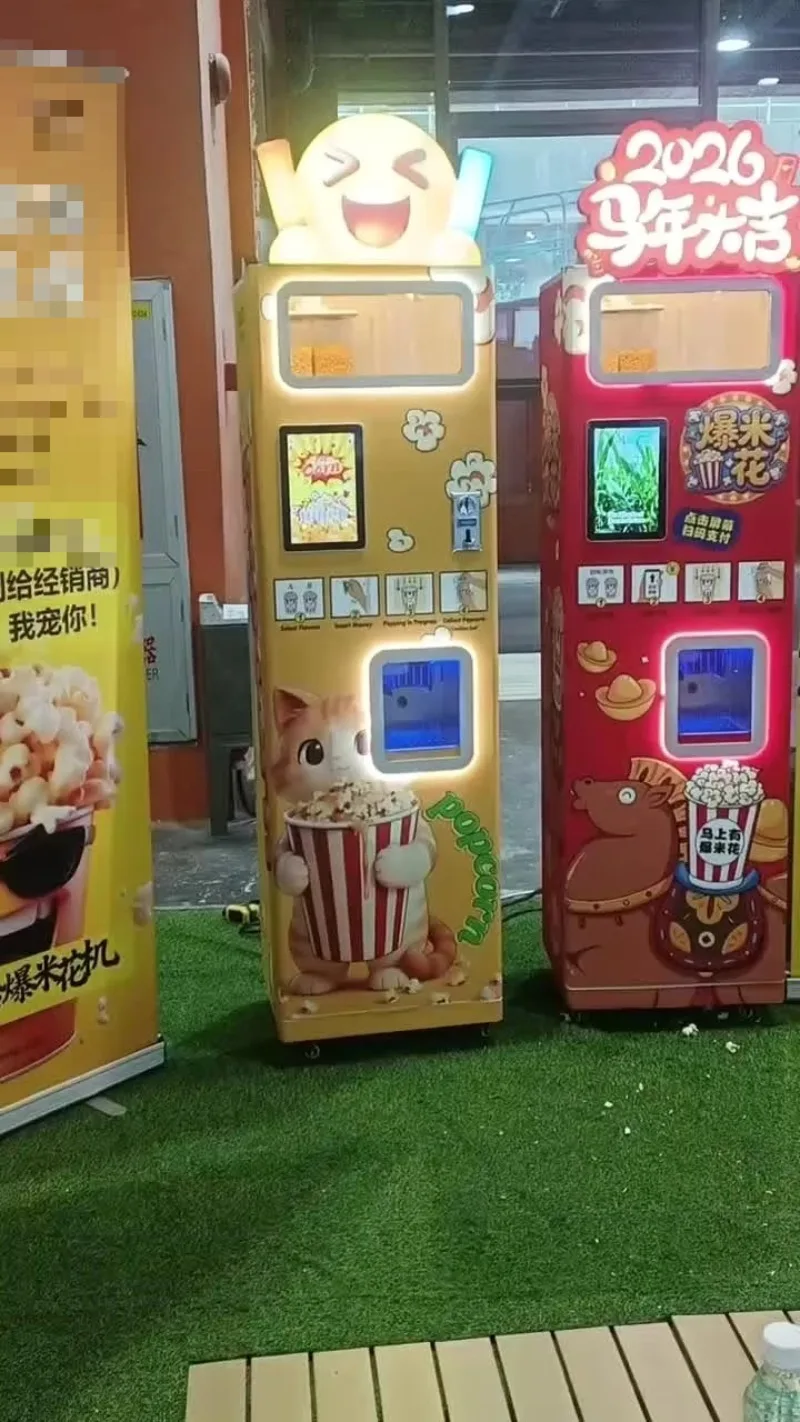 Commercial Automatic Popcorn Vending Machine For Cinema Mall Snack Retail
