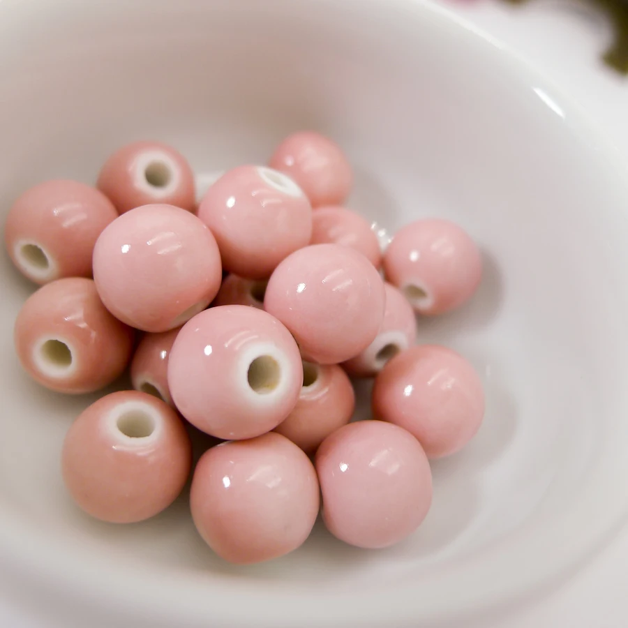 10# 40pcs Jingdezhen Ceramic Beads  Round  Not Silicone Porcelain Bead For Jewelry Making 10mm  Beads #A306C