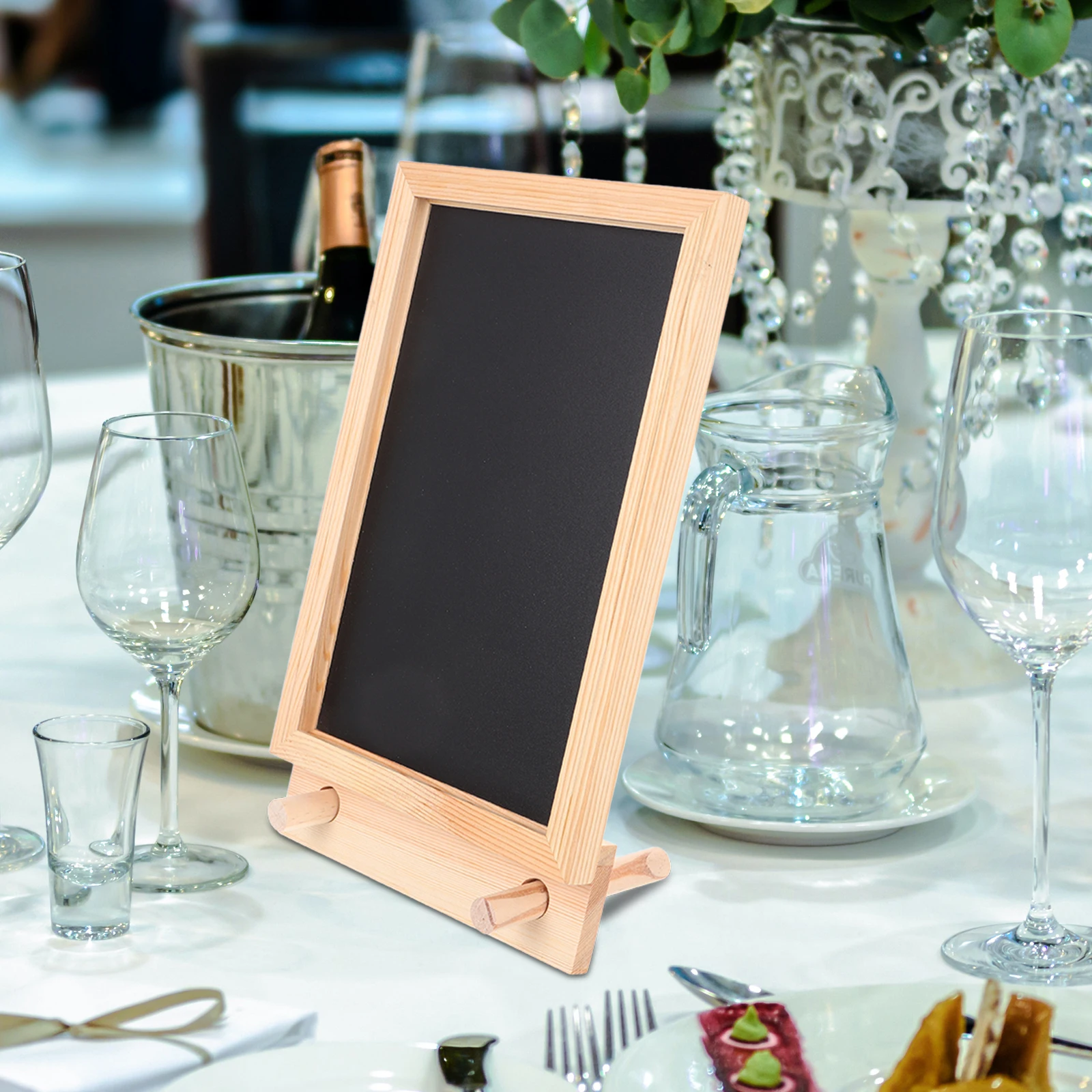 Chalkboard Sign Desktop Memo Multi-Function Blackboard for Restaurant Party Message Small Erasable Chalk Board Signs