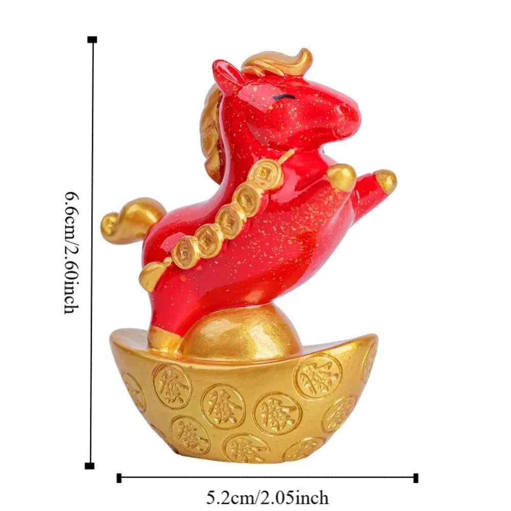 Patung Kuda Poni Resin Desain Hidup Patung Kuda Zodiak Unik Ornamen Bentuk Kuda Kartun yang Indah Festival Musim Semi
