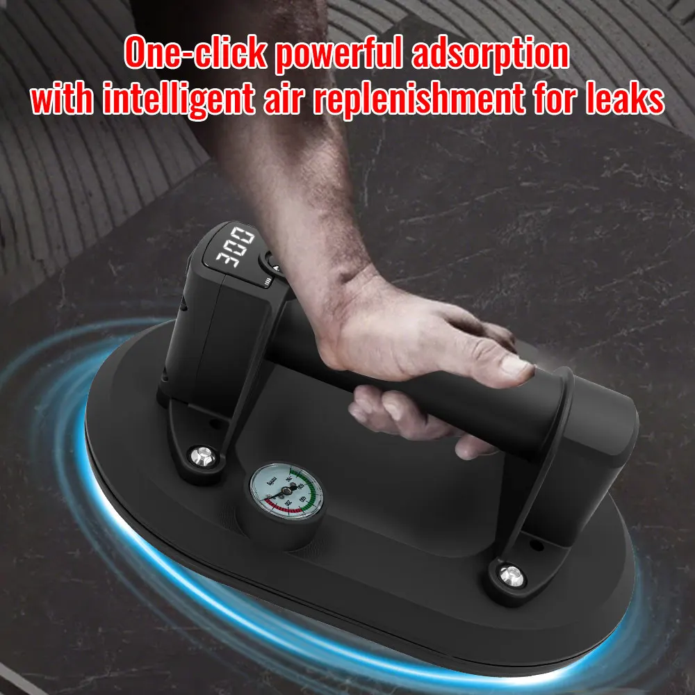 300KG Suction Cup Intelligent Display Industrial Grade Electric Vacuum Suction Cup  Load Heavy Duty Granite Tile Glass Lifter