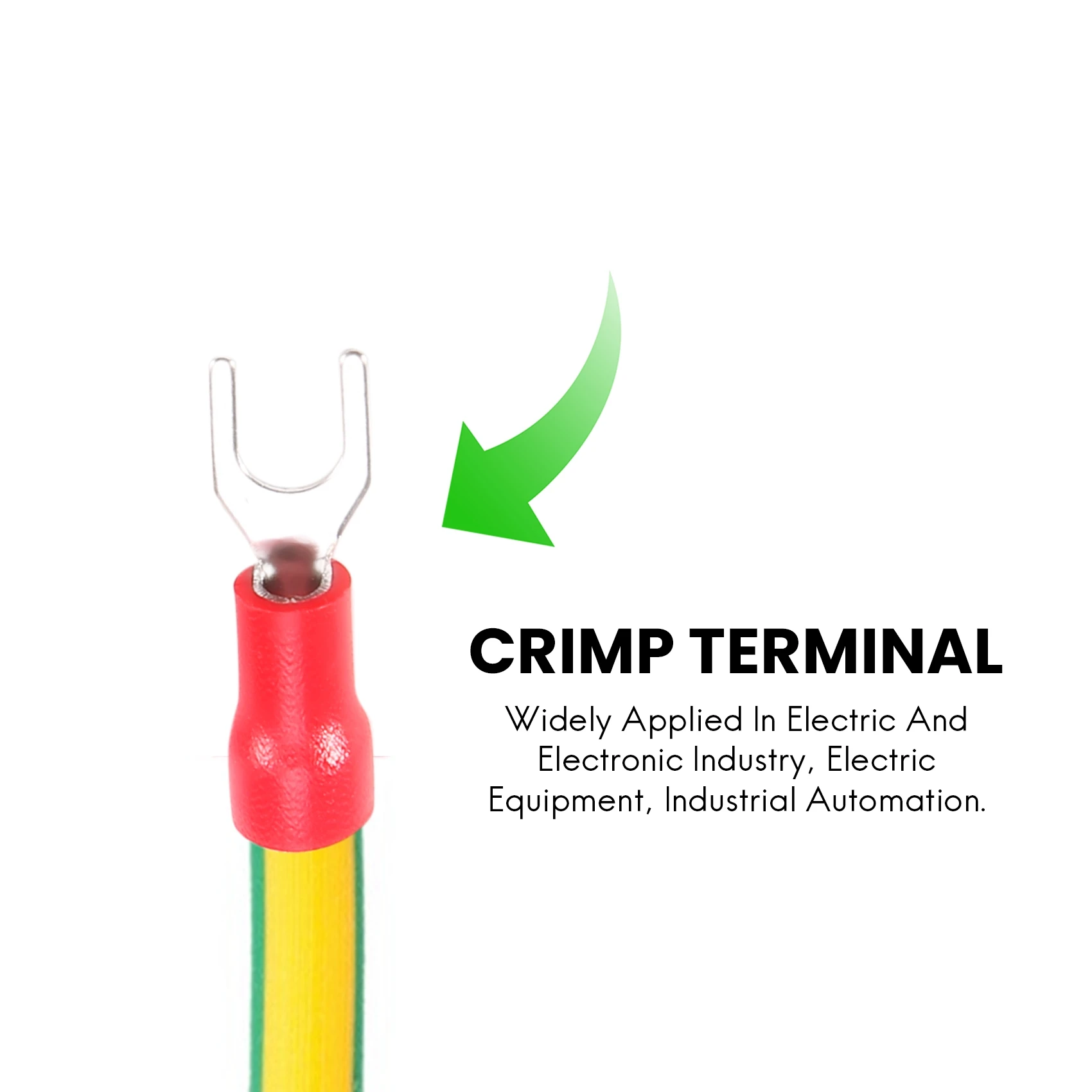 Conector de fio tipo U de pá de garfo isolado, Terminal de crimpagem elétrico, 22-16, 16-14, 12-10 AWG, 300 pcs