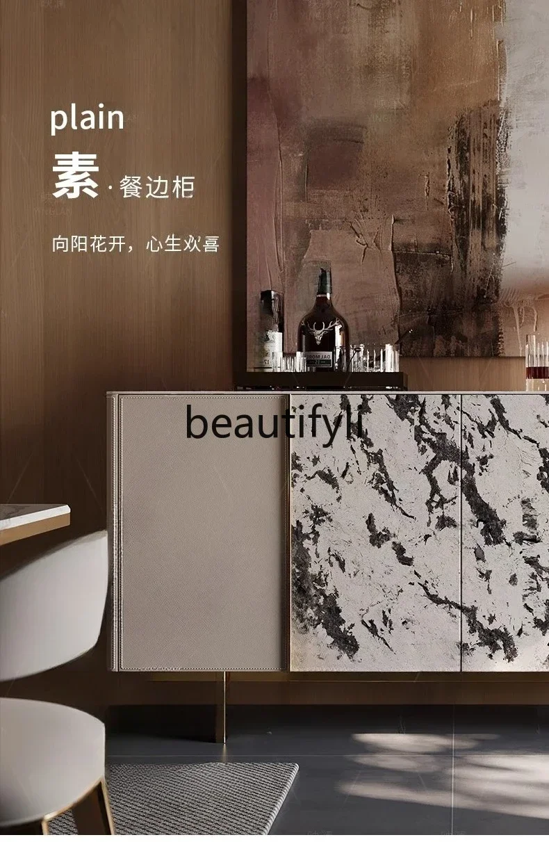 

Light luxury high-end dining side cabinets, home guest dining room, modern simplicity, rock slab lockers, porch cabinets0420