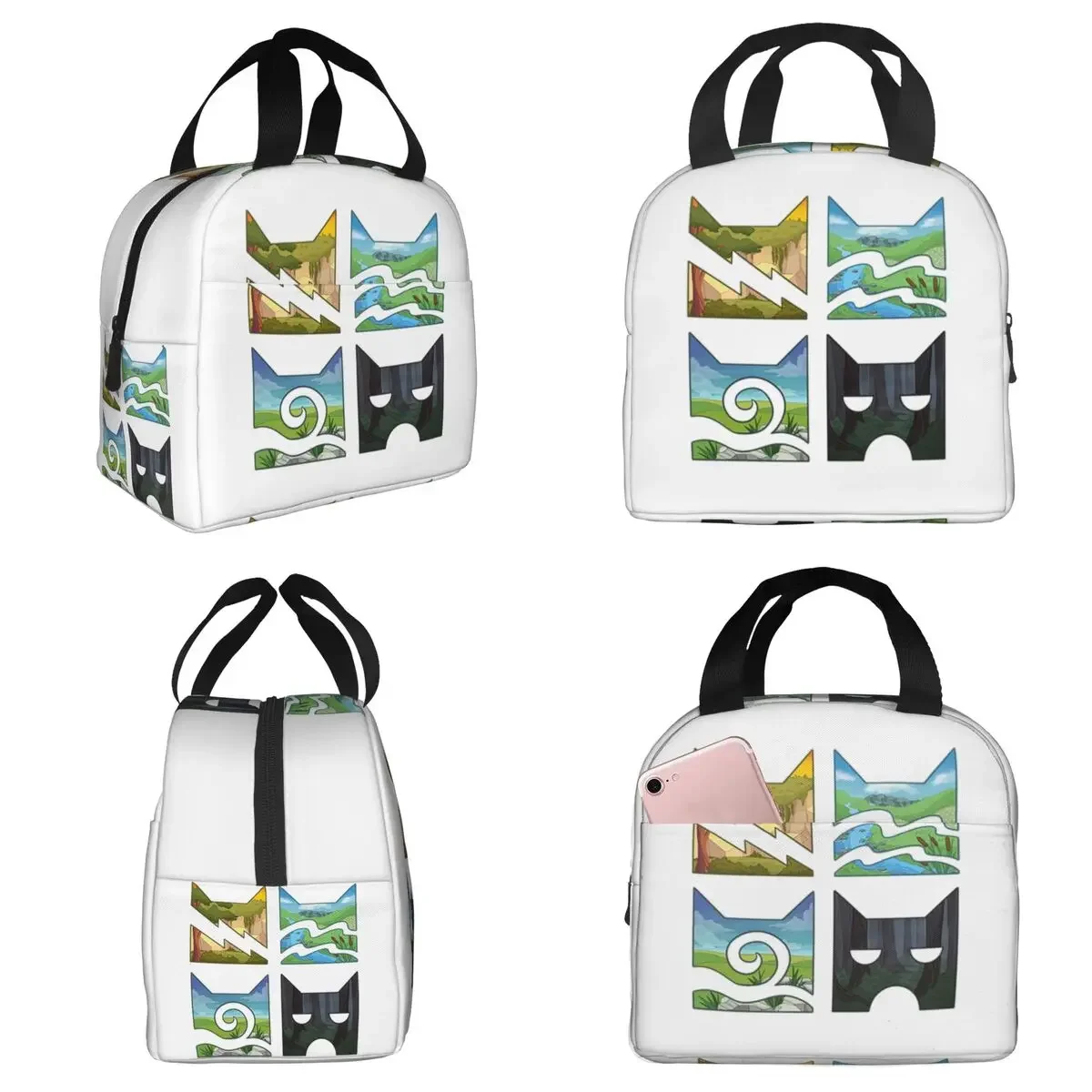 Bolsa Térmica para Almuerzo con Logo de los Cuatro Guerreros Clásicos de Warrior Cats para Mujeres, Oficina, Contenedor Térmico para Comida, Bolsa de Almuerzo.