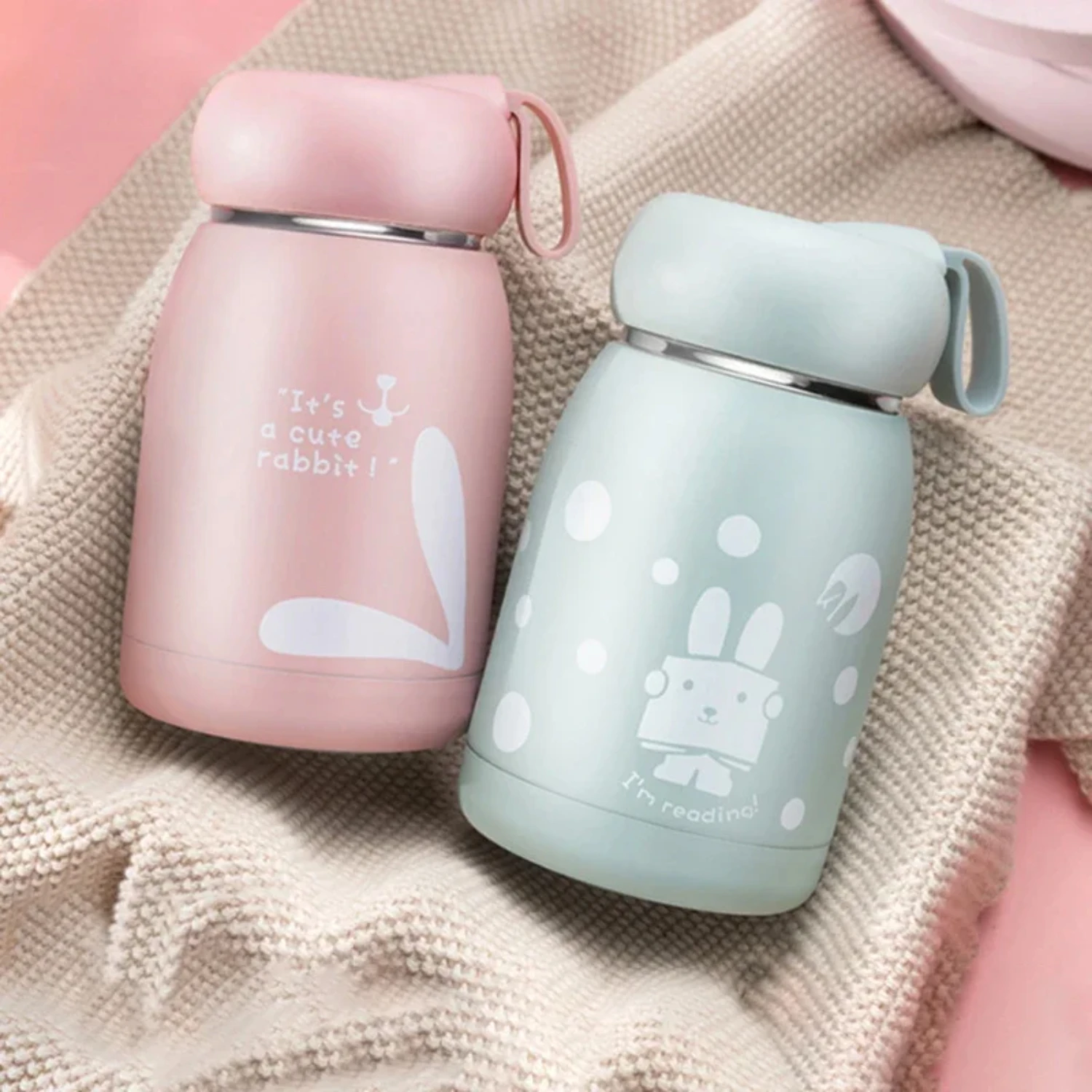 Rabbit Cute Insulating Bottle Portable  Female Office Water Cup Stainless Steel Insulated Coffee Cup Vacuum Bottle Children'