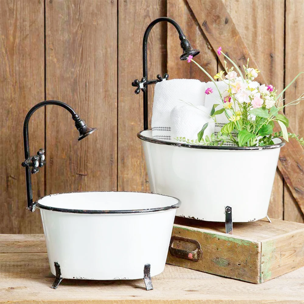 High Quality Wholesale Bathtub Metal Garden Flower Pot Planters