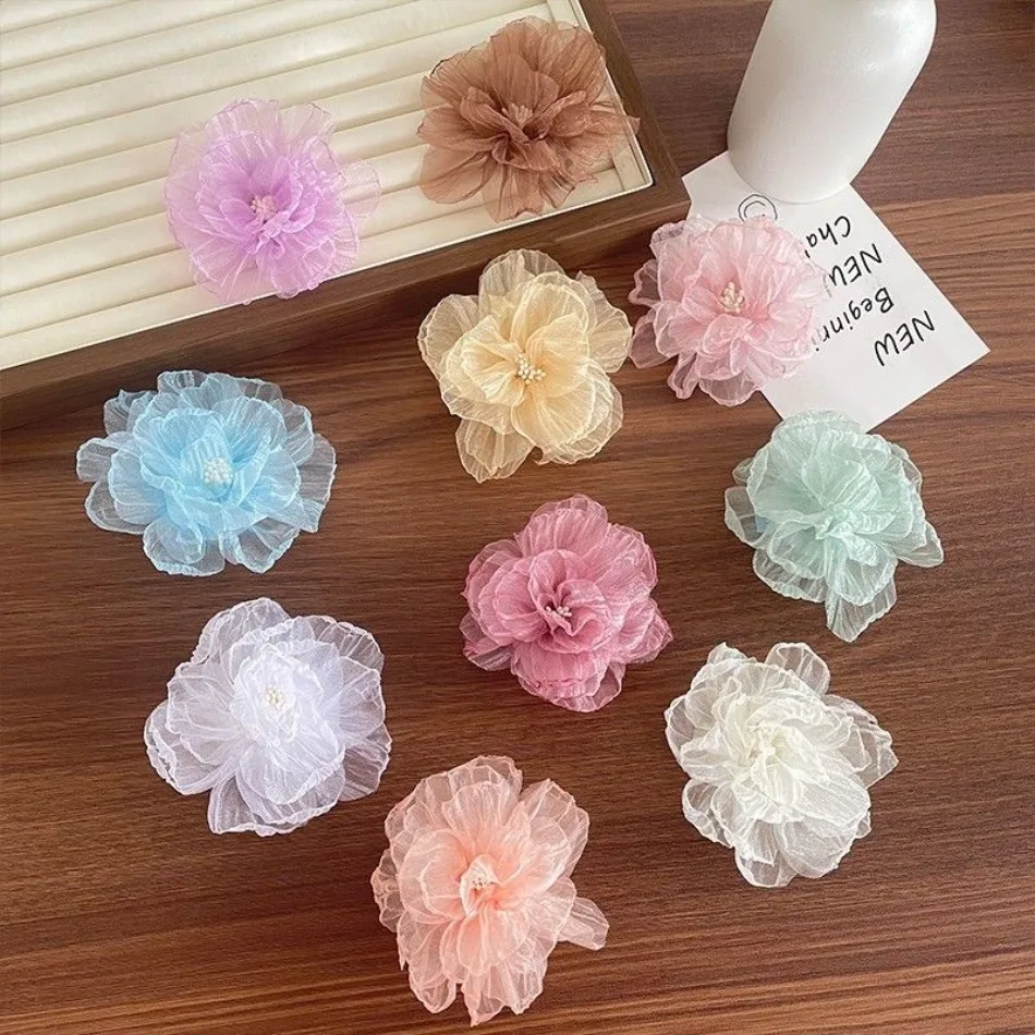 

4pcs Toddler Girls Flower Hair Clips Plumeria Hibiscus Barrettes Bridal Hairpins Rose Hairpin Jewelry Summer Beach Gifts HP01