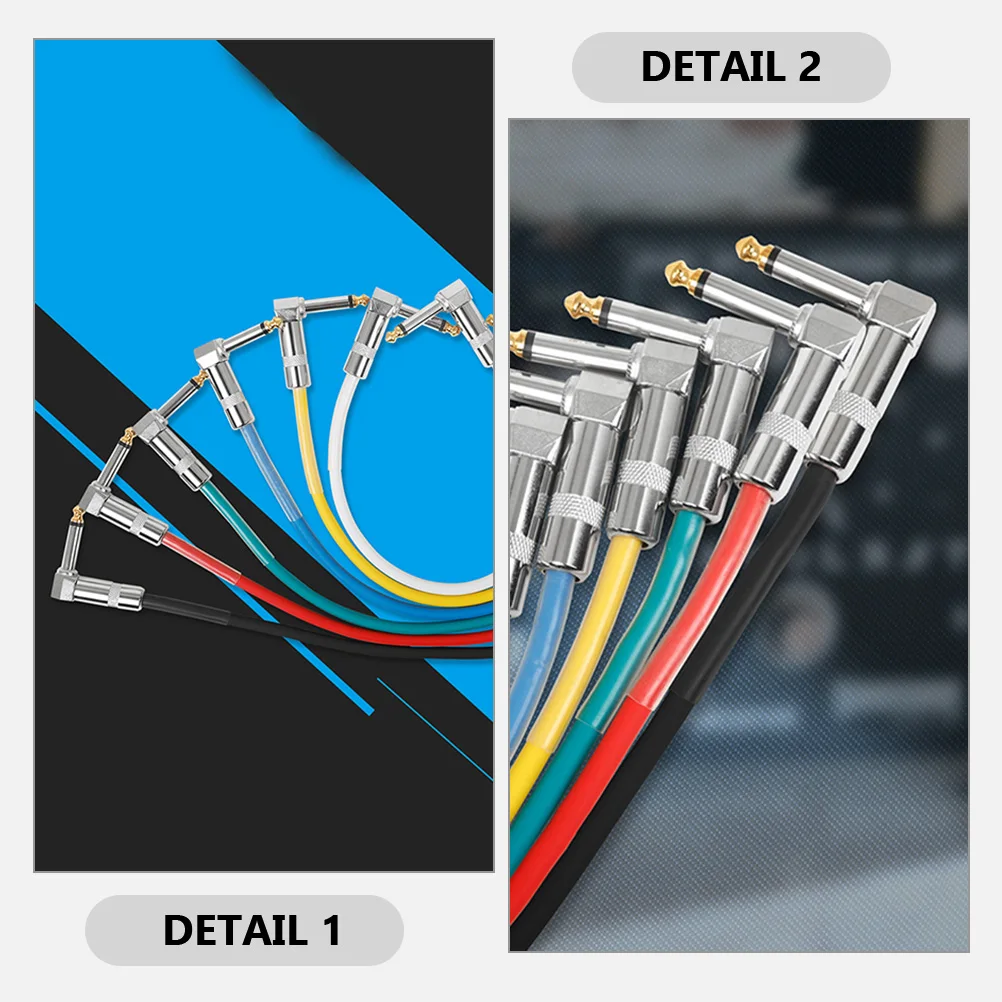 

Guitar Cable Patch for Pedal Cables Instrument Coiled Pedals Copper Core Electric Cord Flat